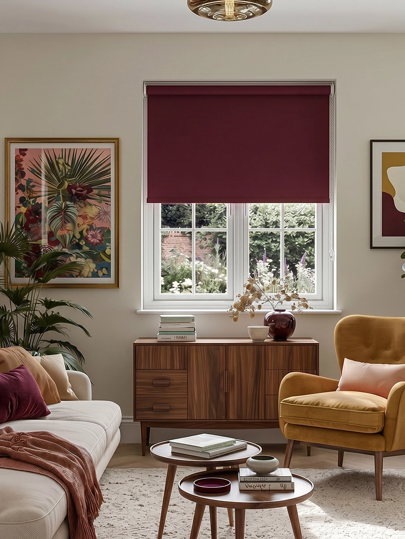 Burgundian Red Blackout Roller Blind