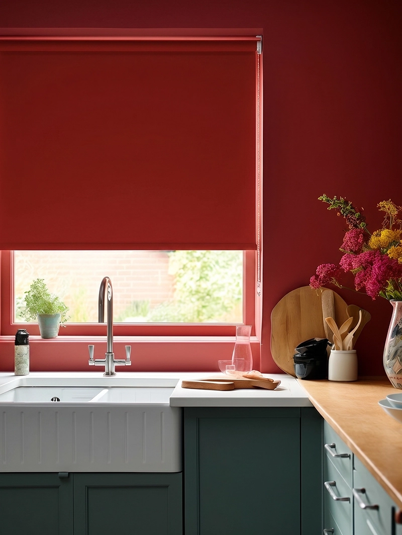 Cardinal Red Blackout Roller Blind