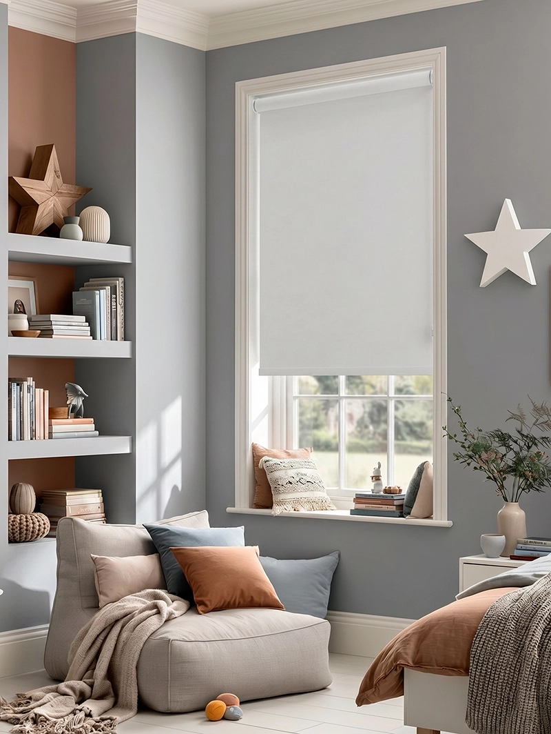 Daisy White Blackout Roller Blind