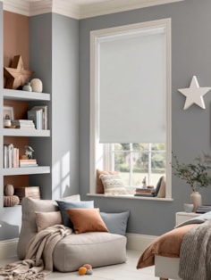 Daisy White Blackout Roller Blind