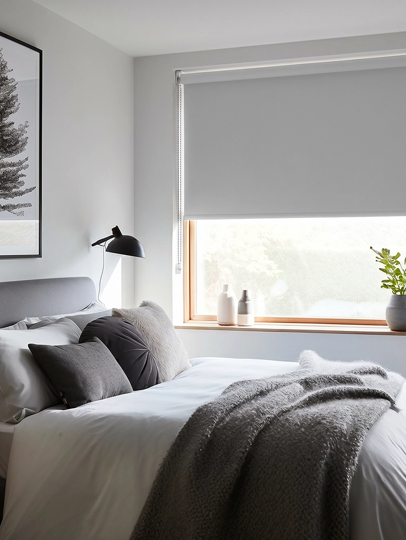Doric Grey Blackout Roller Blind