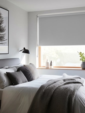 Doric Grey Blackout Roller Blind