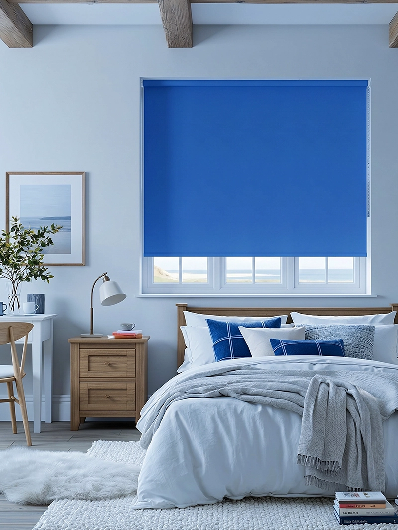 Gentian Blue Blackout Roller Blind