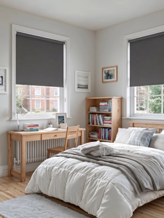 London Fog Grey Blackout Roller Blind