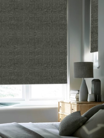 Linen Charcoal Blackout Thermal Roller Blind Linen Charcoal Blackout Thermal Roller Blind