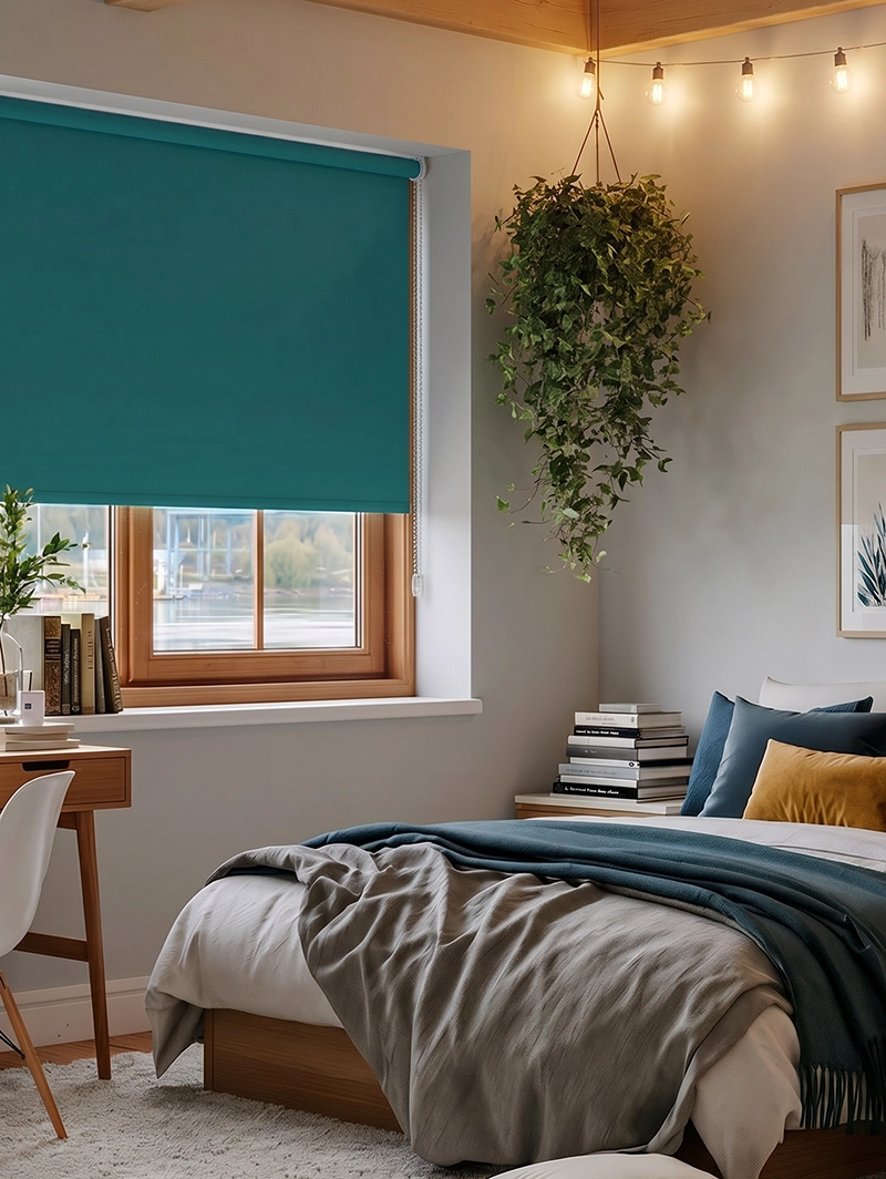 Patina Teal Blackout Roller Blind