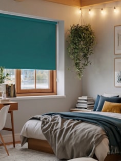 Patina Teal Blackout Roller Blind