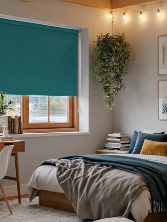 Patina Teal Blackout Roller Blind