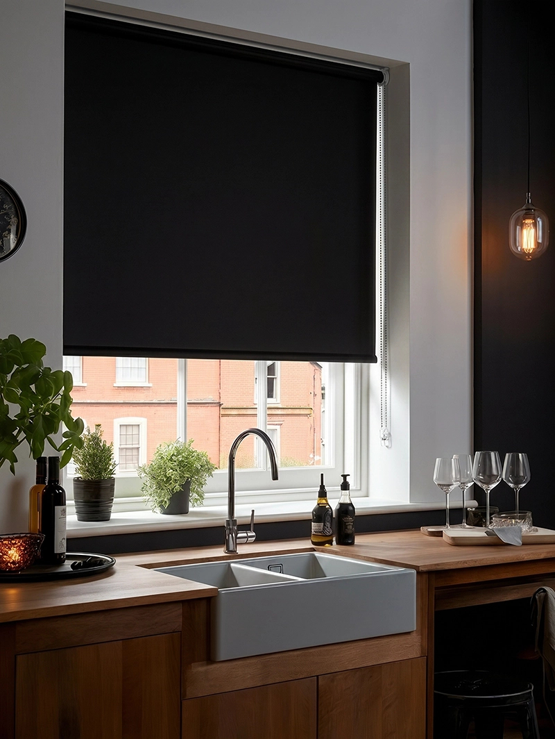 Scuttle Black Blackout Roller Blind