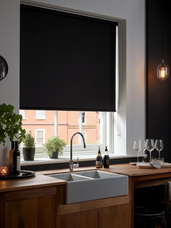 Scuttle Black Blackout Roller Blind