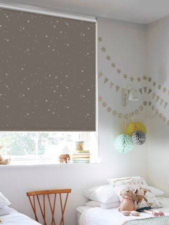 Silver Stars Blackout Thermal Roller Blind Silver Stars Blackout Thermal Roller Blind