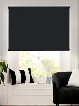 Black Blackout Cordless Spring Loaded Roller Blind Black Blackout Cordless Spring Loaded Roller Blind