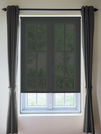 Black Sheer Cordless Spring Loaded Roller Blind Black Sheer Cordless Spring Loaded Roller Blind