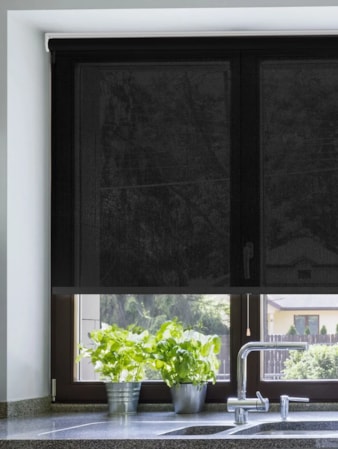 Black 3% Sunscreen Cordless Spring Loaded Roller Blind Black 3% Sunscreen Cordless Spring Loaded Roller Blind