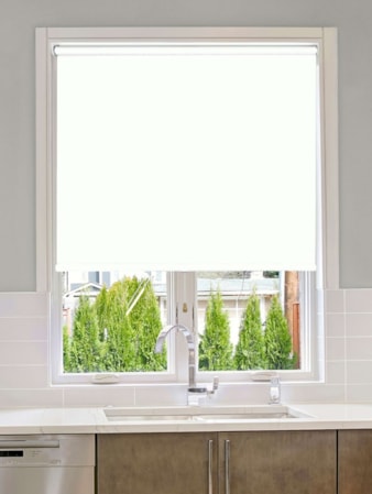 White Blackout Cordless Spring Loaded Roller Blind White Blackout Cordless Spring Loaded Roller Blind