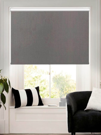 Windsor Dark Grey Blackout Cordless Spring Loaded Roller Blind Windsor Dark Grey Blackout Cordless Spring Loaded Roller Blind