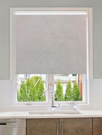 Windsor Light Grey Blackout Cordless Spring Loaded Roller Blind Windsor Light Grey Blackout Cordless Spring Loaded Roller Blind