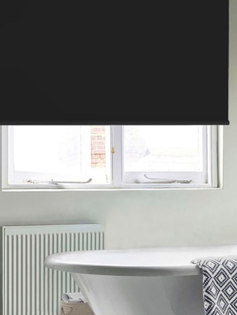 Crow Black Waterproof Cordless Spring Loaded Roller Blind Crow Black Waterproof Cordless Spring Loaded Roller Blind