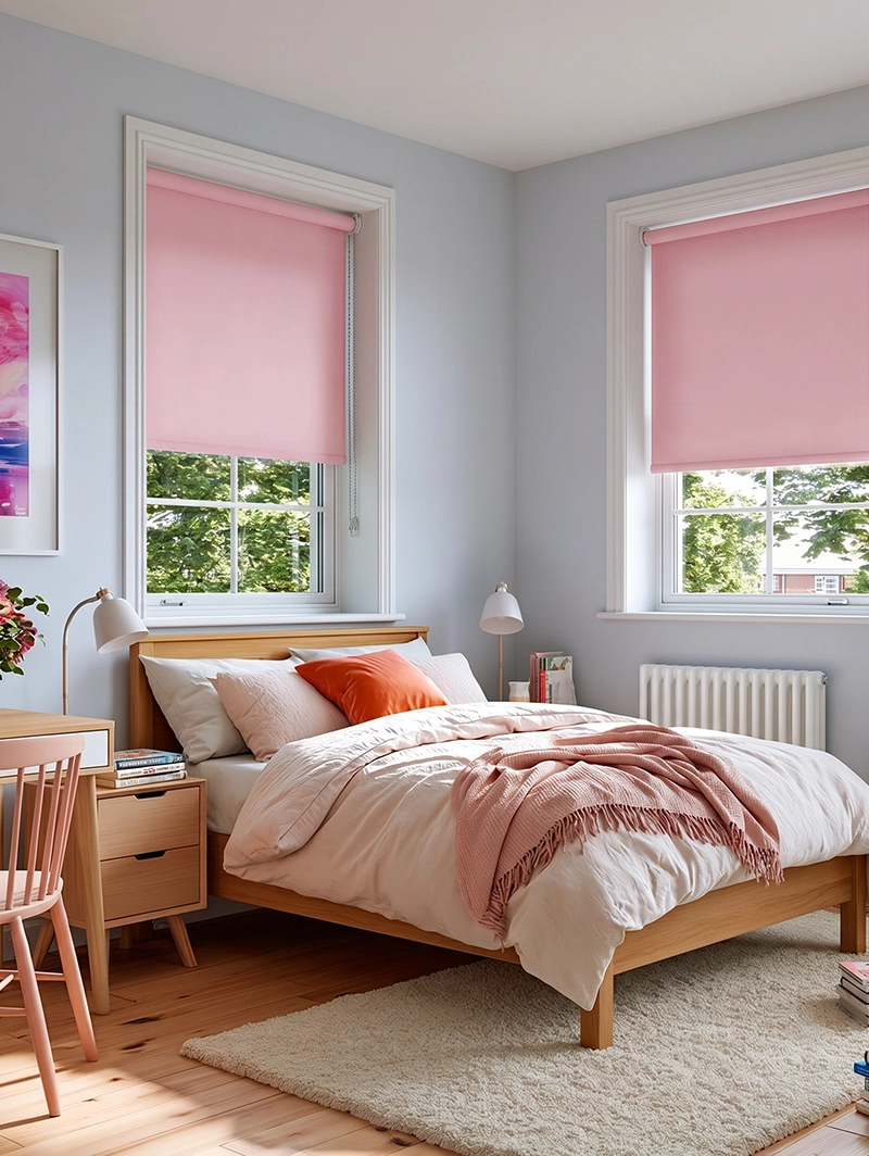 Coquette Pink Daylight Roller Blind