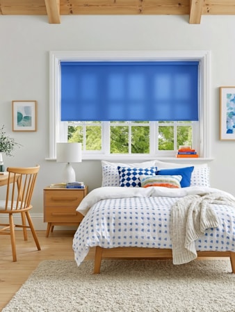 Gentian Blue Daylight Roller Blind