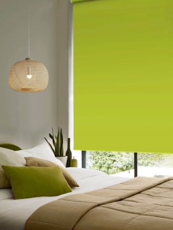 Lime Green Blackout Cordless Spring Loaded Roller Blind Lime Green Blackout Cordless Spring Loaded Roller Blind