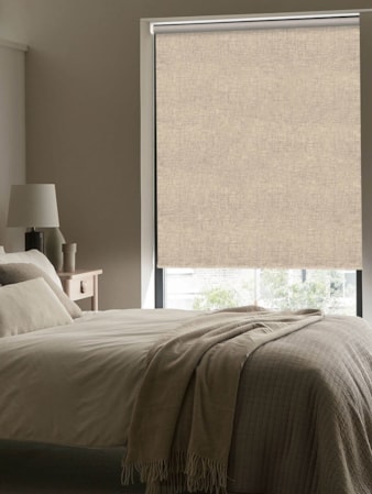 Linen Beige Blackout Cordless Spring Loaded Roller Blind Linen Beige Blackout Cordless Spring Loaded Roller Blind