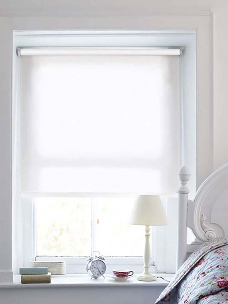 Spring Blinds Bright White Daylight Cordless Spring Loaded Roller Blind