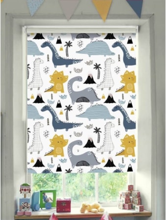 Designer Dinosaurs Blackout Cordless Spring Loaded Roller Blind Designer Dinosaurs Blackout Cordless Spring Loaded Roller Blind