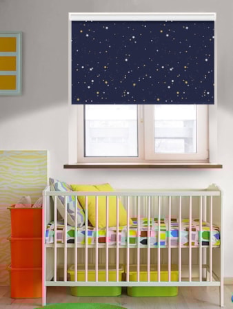 Starry Night Blackout Cordless Spring Loaded Roller Blind Starry Night Blackout Cordless Spring Loaded Roller Blind