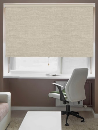 Grey Linen Blackout Cordless Spring Loaded Roller Blind Grey Linen Blackout Cordless Spring Loaded Roller Blind