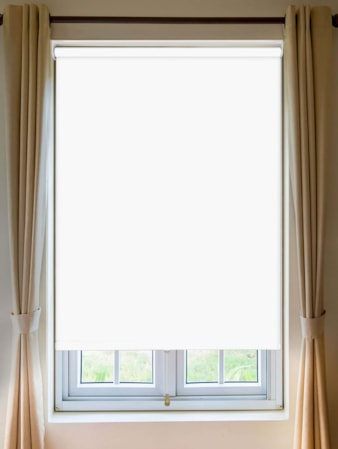 Bright White Blackout Cordless Spring Loaded Roller Blind Bright White Blackout Cordless Spring Loaded Roller Blind