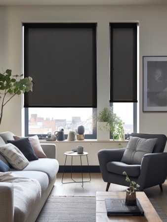 Black 3% Openness Sunscreen Roller Blind Black 3% Openness Sunscreen Roller Blind