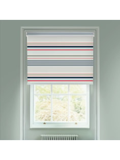 Sailor Stripe Navy and Red Electric Roller Blind