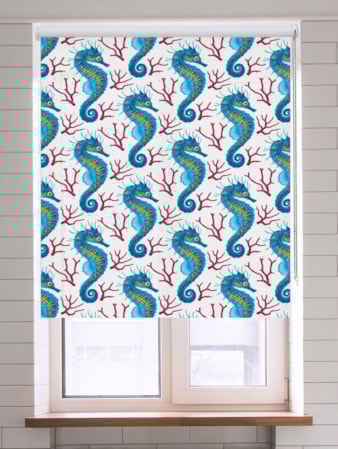 Seahorse Blue Roller Blind Seahorse Blue Roller Blind