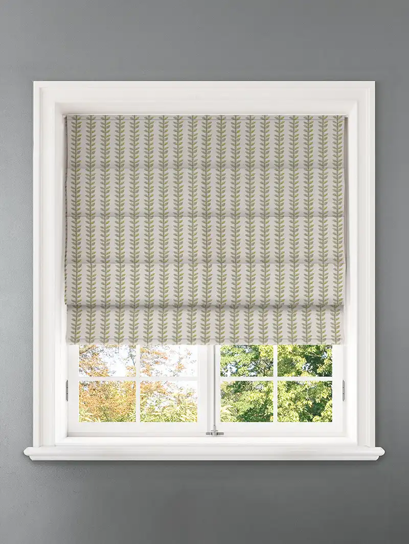 Seedling Stripe Cucumber Retro Floral Roman Blind