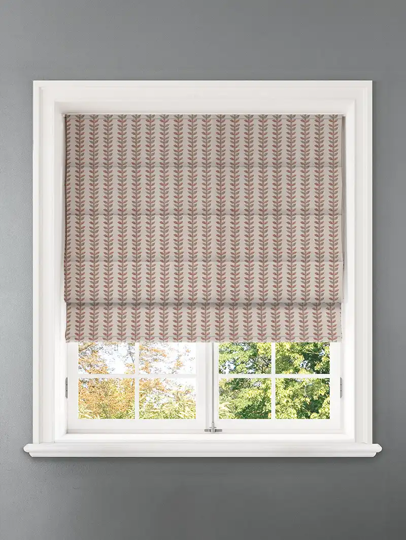Seedling Stripe Pumpkin Retro Floral Roman Blind