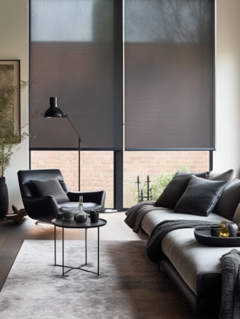 Sheer Black Roller Blind Sheer Black Roller Blind