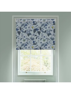 Spring Ivy Blue Electric Roller Blind by Lorna Syson