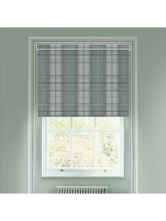 Tartan Soft Blue Electric Roller Blind