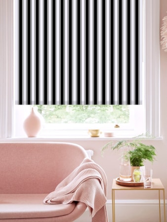 Ticking Stripe Black Roller Blind Ticking Stripe Black Roller Blind