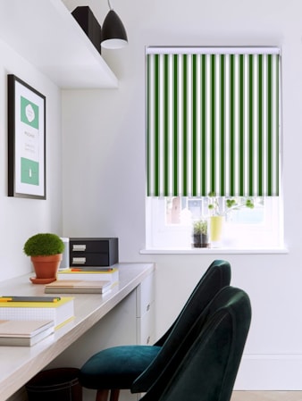 Ticking Stripe Green Roller Blind Ticking Stripe Green Roller Blind