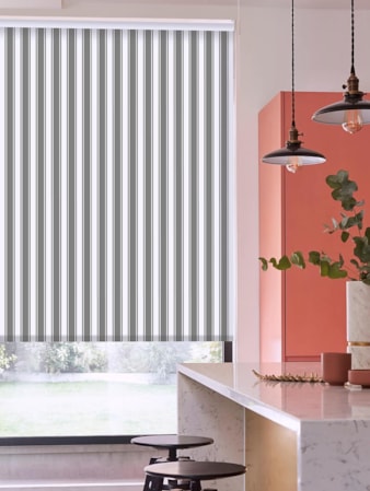 Ticking Stripe Grey Roller Blind Ticking Stripe Grey Roller Blind