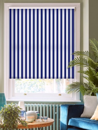 Ticking Stripe Navy Roller Blind Ticking Stripe Navy Roller Blind