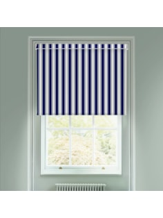 Ticking Stripe Navy Electric Roller Blind