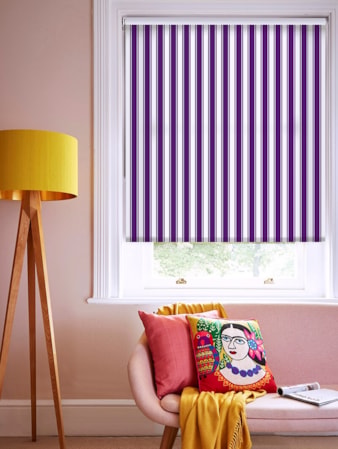 Ticking Stripe Purple Roller Blind Ticking Stripe Purple Roller Blind