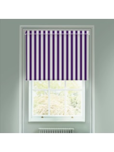 Ticking Stripe Purple Electric Roller Blind