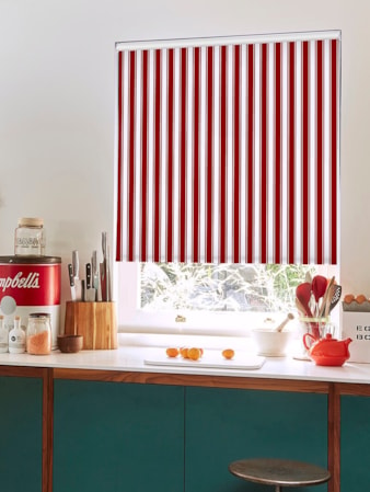 Ticking Stripe Red Roller Blind Ticking Stripe Red Roller Blind