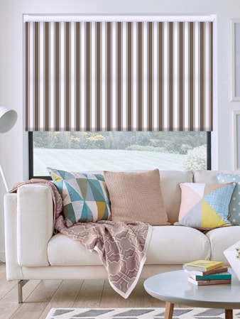 Ticking Stripe Taupe Roller Blind Ticking Stripe Taupe Roller Blind