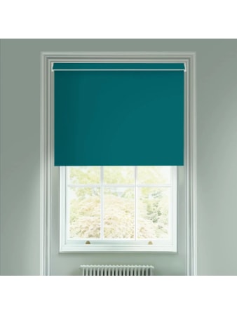 Tiki Teal Blackout Electric Roller Blind Tiki Teal Blackout Electric Roller Blind