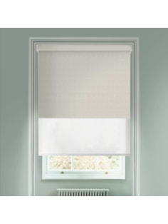 Tokyo Taupe  Blackout And Sheer White Electric Double Blind